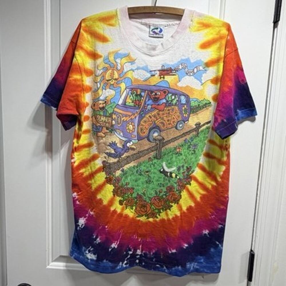 Single Stitch Grateful Dead 1994 Summer Tour Shirt Large Bus Tie Dye 90s Y2K